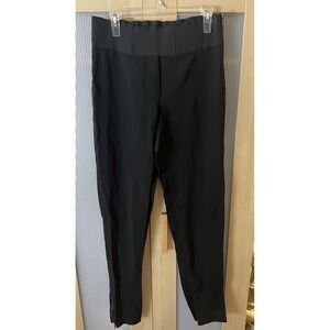 Lanvin Paris Women's Black Pants IT 40 US 4 Wool/linen Skinny Moto Designer Goth